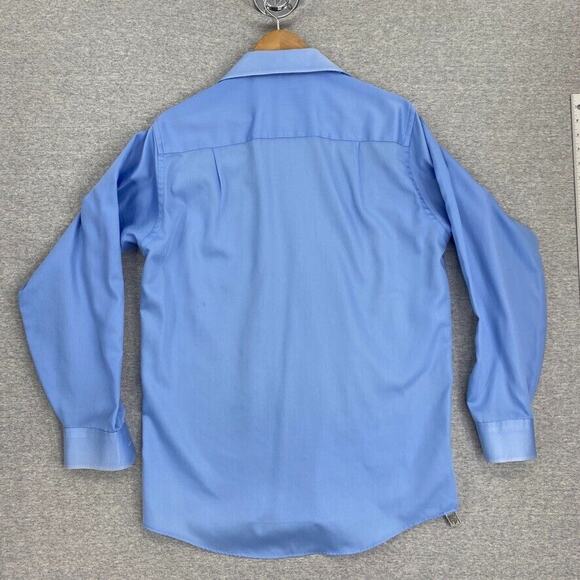 Geoffrey Beene Shirt Mens Medium 15.5 Blue Button Up Long Sleeve Wrinkle Free - Picture 3 of 12